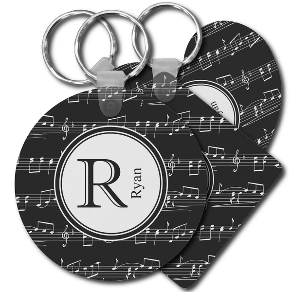 Custom Musical Notes Plastic Keychain (Personalized)