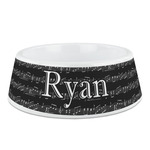 Musical Notes Plastic Dog Bowl (Personalized)