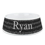 Musical Notes Plastic Dog Bowl - Medium (Personalized)