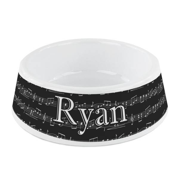 Custom Musical Notes Plastic Dog Bowl - Small (Personalized)