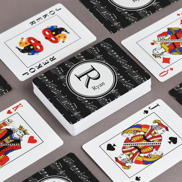 Musical Notes Playing Cards - Front & Back View