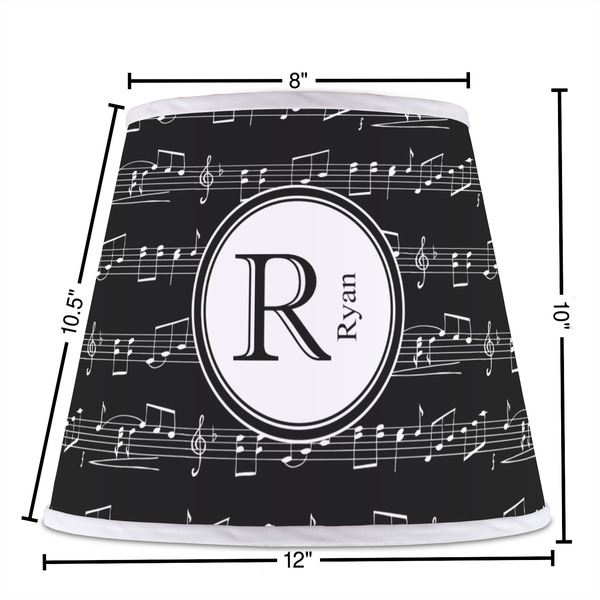 Musical Notes Poly Film Empire Lampshade - Dimensions