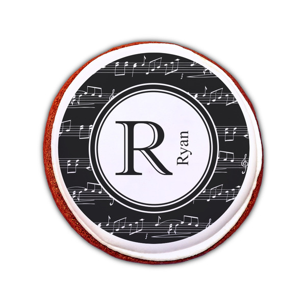 Musical Notes Printed Icing Circle - Small - On Cookie
