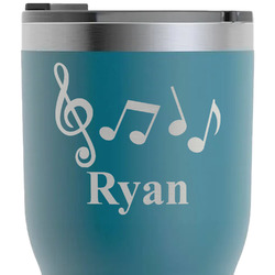 Musical Notes RTIC Tumbler - Dark Teal - Laser Engraved - Single-Sided (Personalized)