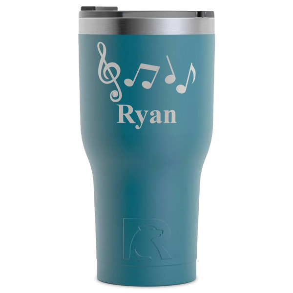 Custom Musical Notes RTIC Tumbler - Dark Teal - Laser Engraved - Single-Sided (Personalized)