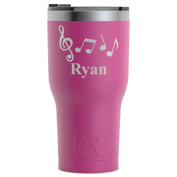 Custom Musical Notes RTIC Tumbler - Magenta - Laser Engraved - Single-Sided (Personalized)