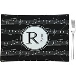 Musical Notes Rectangular Glass Appetizer / Dessert Plate - Single or Set (Personalized)