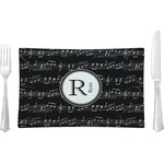 Musical Notes Glass Rectangular Lunch / Dinner Plate (Personalized)