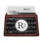 Musical Notes Red Mahogany Business Card Holder - Straight