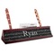 Musical Notes Red Mahogany Nameplates with Business Card Holder - Angle