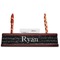 Musical Notes Red Mahogany Nameplates with Business Card Holder - Straight