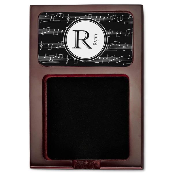 Musical Notes Red Mahogany Sticky Note Holder - Flat
