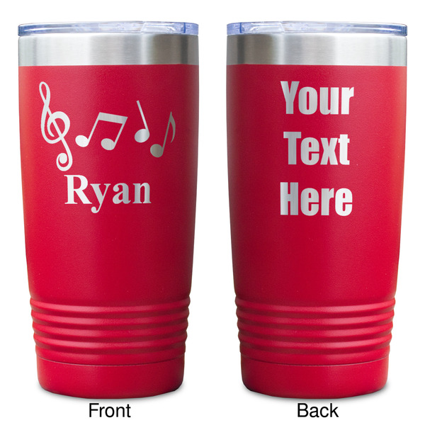 Musical Notes Red Polar Camel Tumbler - 20oz - Double Sided - Approval