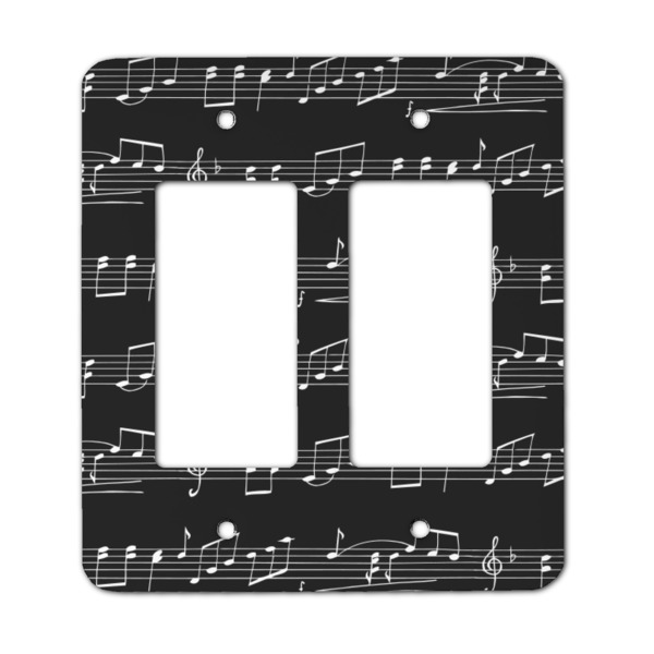Custom Musical Notes Rocker Style Light Switch Cover - Two Switch