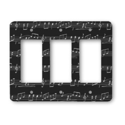 Musical Notes Rocker Style Light Switch Cover - Three Switch