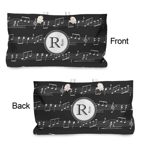 Musical Notes Large Rope Tote - From & Back View