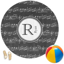 Musical Notes Round Beach Towel (Personalized)