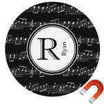 Musical Notes Round Car Magnet - 6" (Personalized)