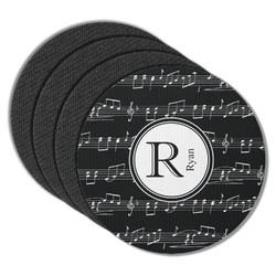 Musical Notes Round Rubber Backed Coasters - Set of 4 (Personalized)