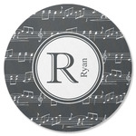 Musical Notes Round Rubber Backed Coaster (Personalized)