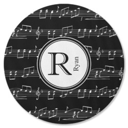 Musical Notes Round Rubber Backed Coaster (Personalized)