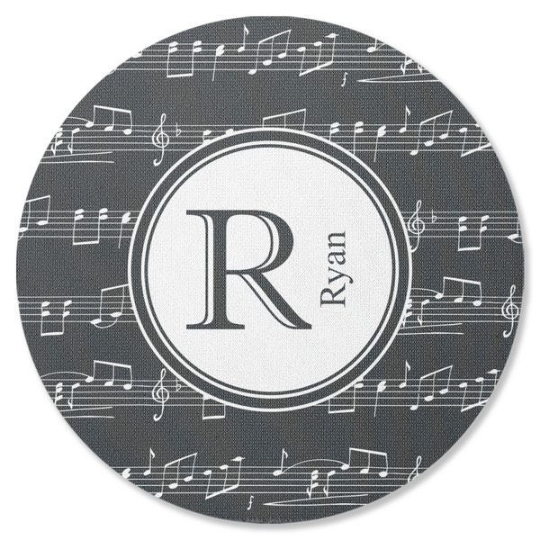 Custom Musical Notes Round Rubber Backed Coaster (Personalized)