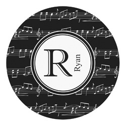 Musical Notes Round Decal - Small (Personalized)