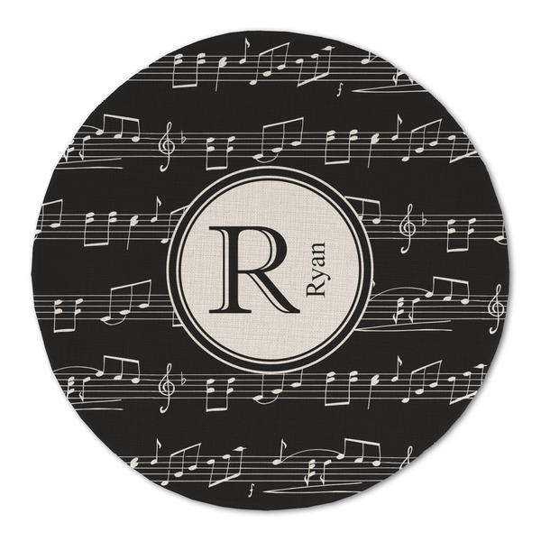 Musical Notes Round Linen Placemats - FRONT (Double Sided)