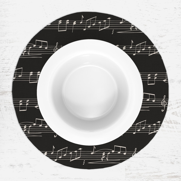 Musical Notes Round Linen Placemats - LIFESTYLE (single)