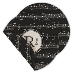 Musical Notes Round Linen Placemat - Double Sided (Personalized)