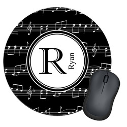 Musical Notes Round Mouse Pad (Personalized)