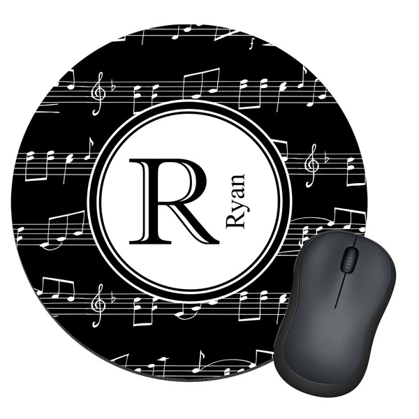 Custom Musical Notes Round Mouse Pad (Personalized)