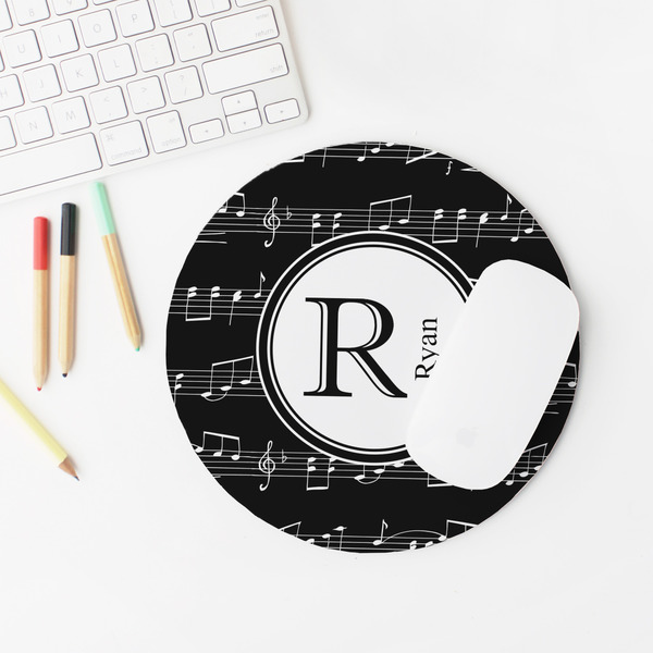 Musical Notes Round Mousepad - LIFESTYLE 2