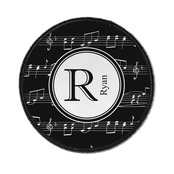 Custom Musical Notes Iron On Round Patch w/ Name and Initial