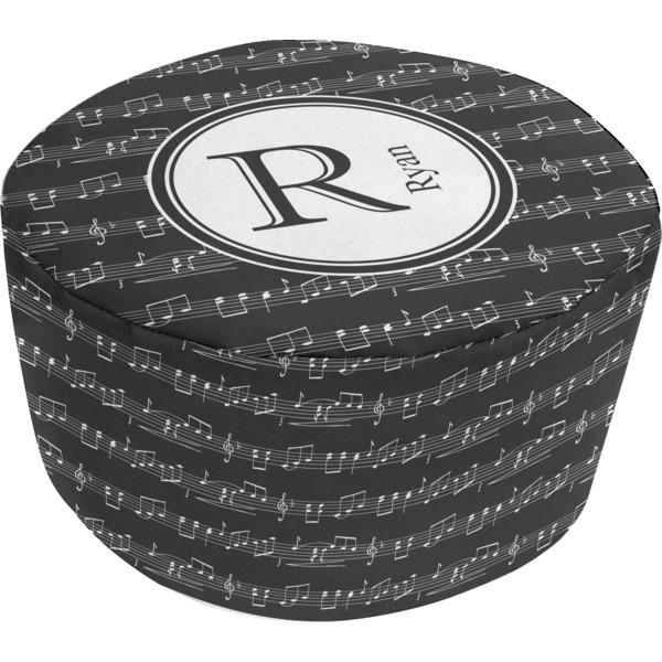 Custom Musical Notes Round Pouf Ottoman (Personalized)