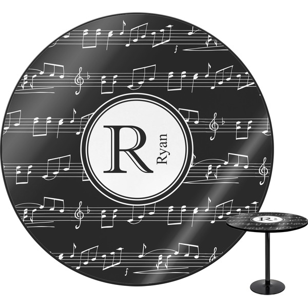 Custom Musical Notes Round Table - 30" (Personalized)