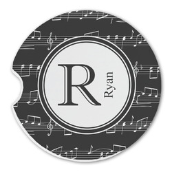 Musical Notes Sandstone Car Coaster - Single (Personalized)