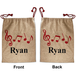 Musical Notes Santa Sack - Front & Back (Personalized)