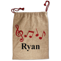 Musical Notes Santa Sack - Front (Personalized)