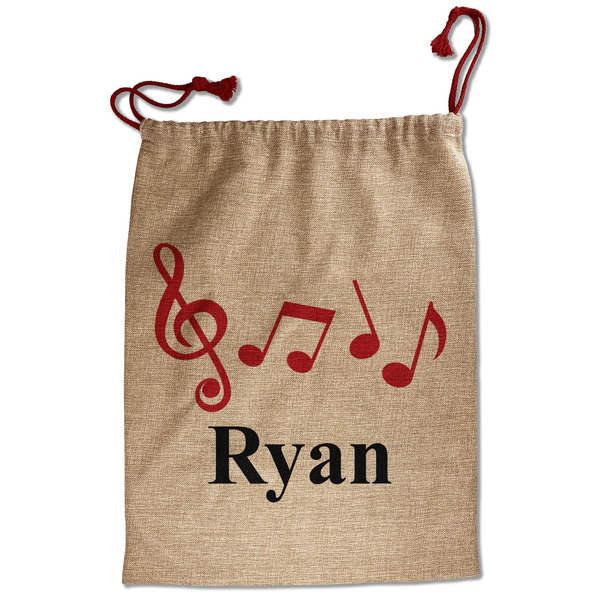Custom Musical Notes Santa Sack - Front (Personalized)