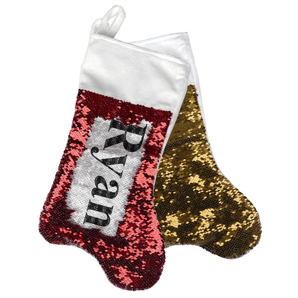 Custom Musical Notes Reversible Sequin Stocking (Personalized)