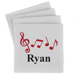 Musical Notes Absorbent Stone Coasters - Set of 4 (Personalized)