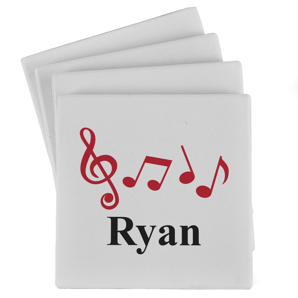 Custom Musical Notes Absorbent Stone Coasters - Set of 4 (Personalized)