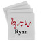 Musical Notes Set of 4 Sandstone Coasters - Front View