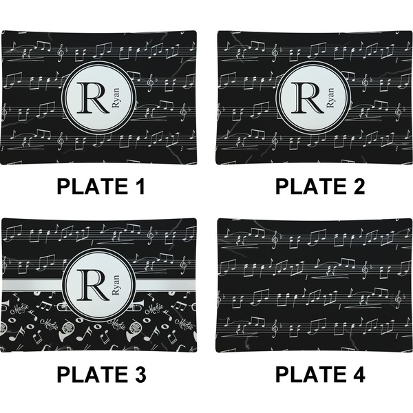 Musical Notes Set of Rectangular Appetizer / Dessert Plates (Approval)