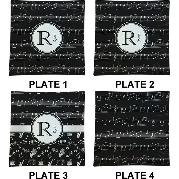 Musical Notes Set of Square Dinner Plates (Approval)