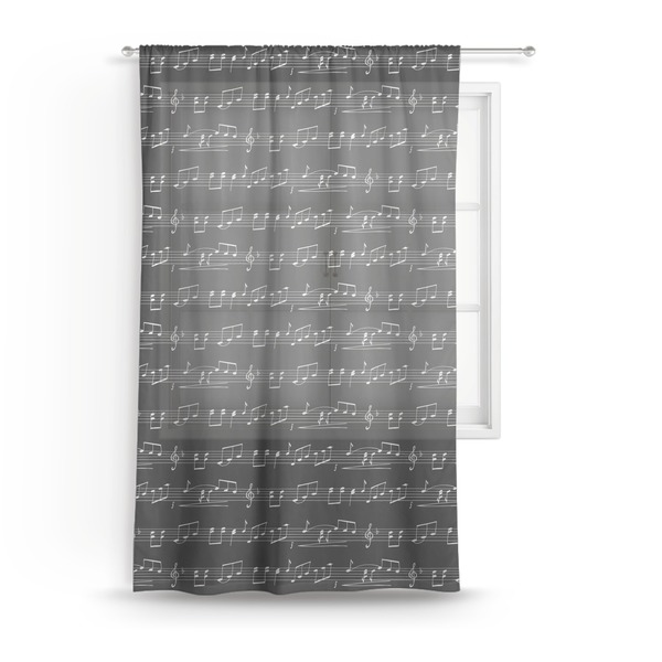 Custom Musical Notes Sheer Curtain - 50"x84"
