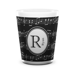 Musical Notes Ceramic Shot Glass - 1.5 oz - White - Set of 4 (Personalized)