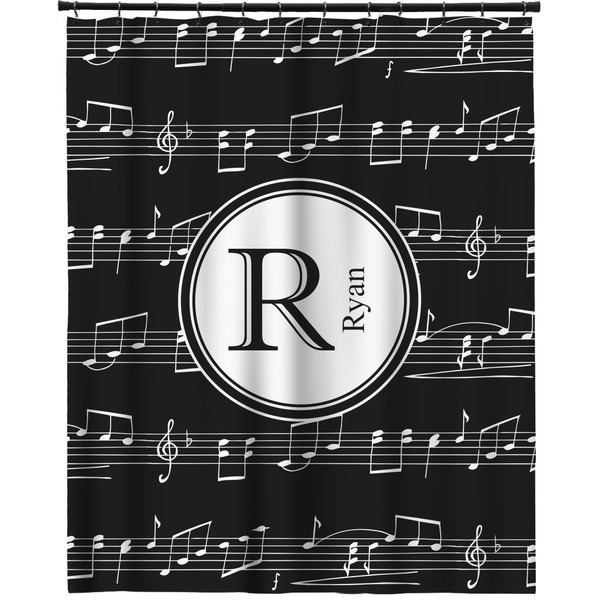 Custom Musical Notes Extra Long Shower Curtain - 70"x84" (Personalized)