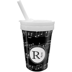 Musical Notes Sippy Cup with Straw (Personalized)